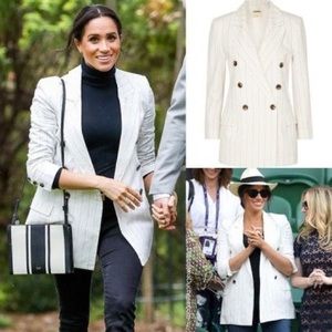 L'Agence Brea Pinstripe Linen Blazer